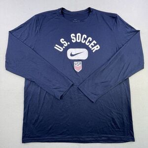 Nike Tee Adult XL Blue USA Soccer World Cup Performance T-shirt Long Sleeve